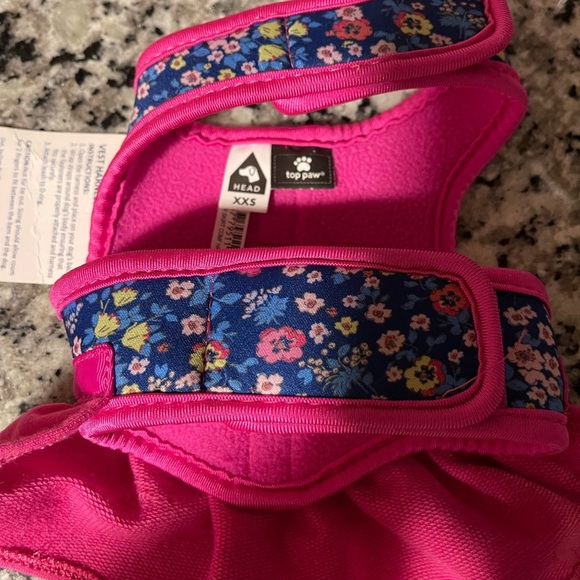 Top Paw Pink and Blue Floral Dog Harness - Picture 2 of 2